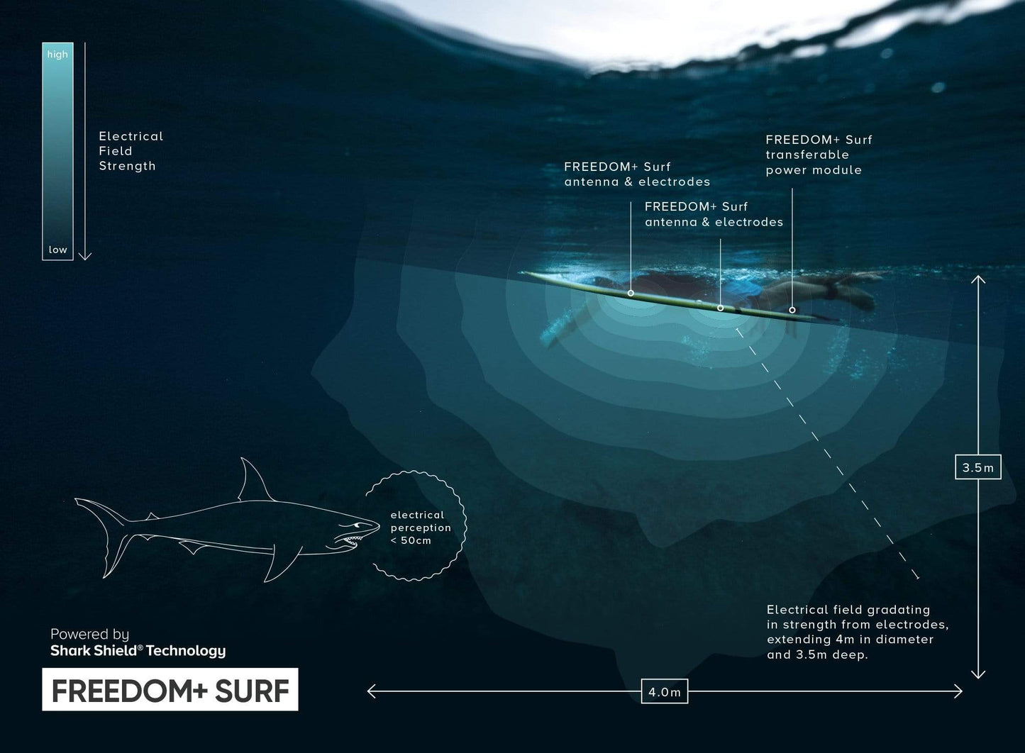 Pré-commande DISPOSITIF ANTI-REQUIN SHARK SHIELD FREEDOM+ Surf