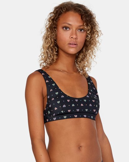 Haut de bikini RVCA Brightside Foulard Bralette True Black