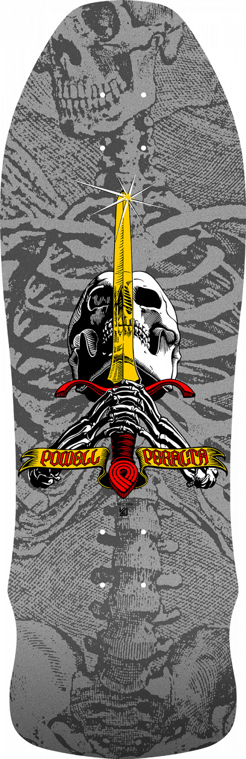 PLATEAU de SKATE 9.7 x 30 POWELL PERALTA REISSUE GEEGAH SKULL SWORD SLVR