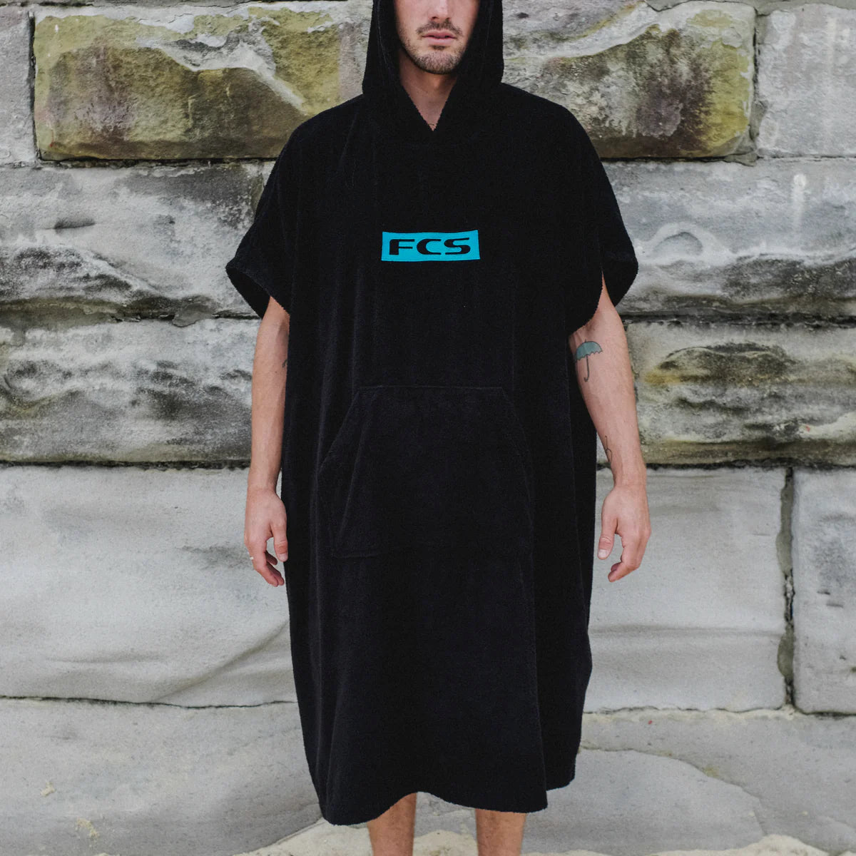 FCS Junior Towel Poncho Black