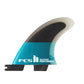 DERIVES FCS II Performer PC Medium Teal/Black Quad Rear Retail Fins