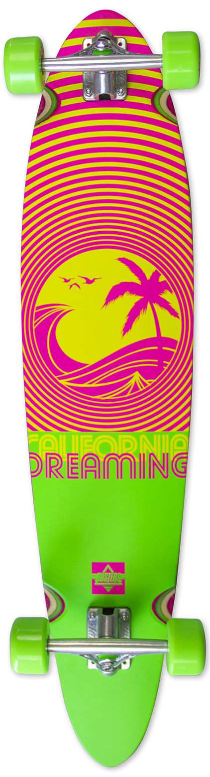 DUSTERS COMPLETE LONGBOARD 40 CALIFORNIA DEAMING NEON GREEN